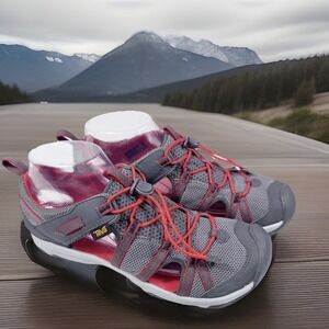 Teva Big Kids Manatee Water Sandals Size 6 Youth Grey Red 1019403Y Excellent